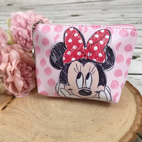 Minnie Mouse Coin Purse Keychain Storage Bag - Picture 2 of 4